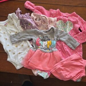 Baby Girl Clothing Set with Pink and Gray Outfits